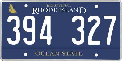 RI license plate 394327