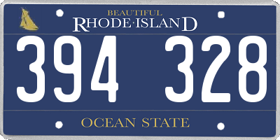RI license plate 394328