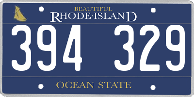 RI license plate 394329
