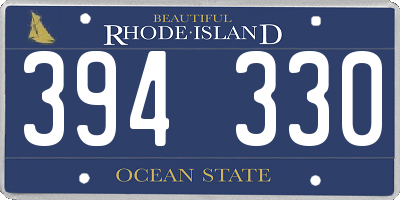 RI license plate 394330