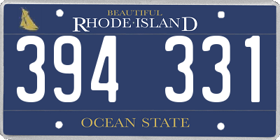 RI license plate 394331