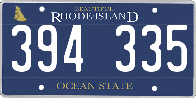 RI license plate 394335