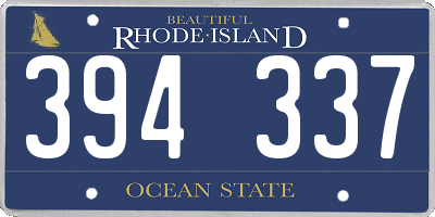 RI license plate 394337