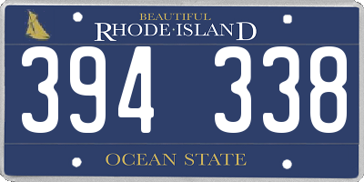 RI license plate 394338