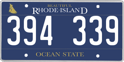 RI license plate 394339