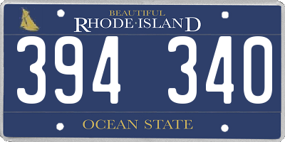 RI license plate 394340