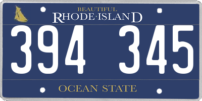 RI license plate 394345
