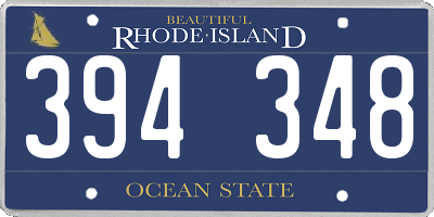 RI license plate 394348