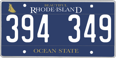 RI license plate 394349