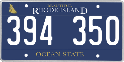 RI license plate 394350