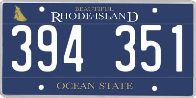 RI license plate 394351