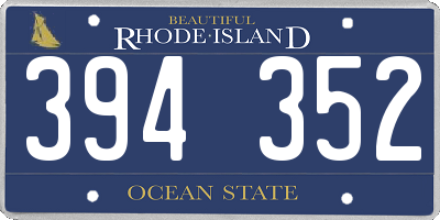 RI license plate 394352