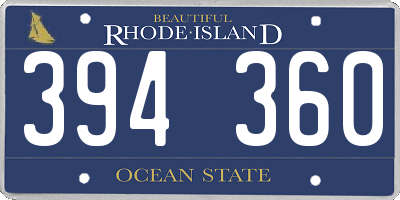 RI license plate 394360