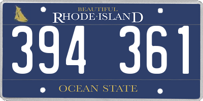 RI license plate 394361