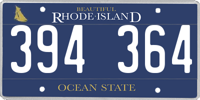 RI license plate 394364
