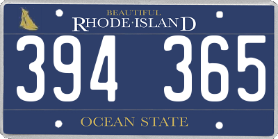 RI license plate 394365