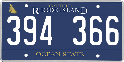 RI license plate 394366