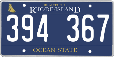 RI license plate 394367