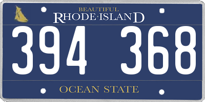 RI license plate 394368