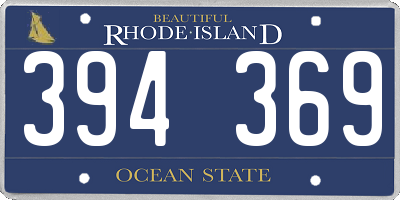 RI license plate 394369