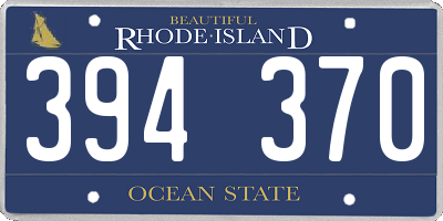 RI license plate 394370