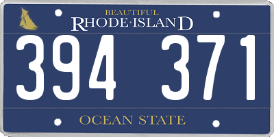 RI license plate 394371