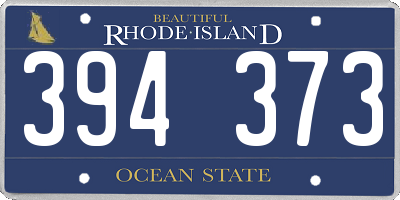 RI license plate 394373