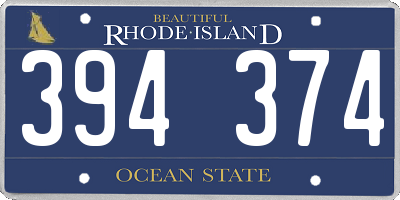 RI license plate 394374