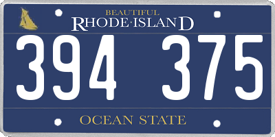 RI license plate 394375