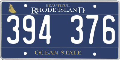 RI license plate 394376