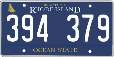 RI license plate 394379