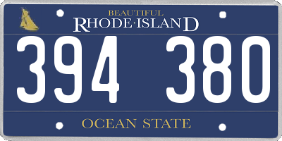RI license plate 394380