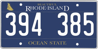 RI license plate 394385