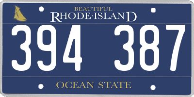 RI license plate 394387