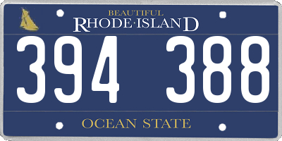 RI license plate 394388