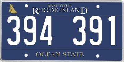 RI license plate 394391