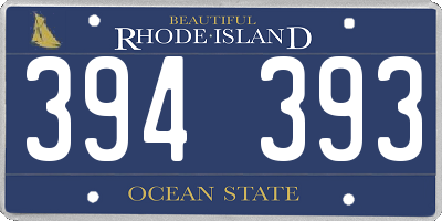 RI license plate 394393