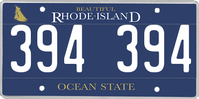 RI license plate 394394