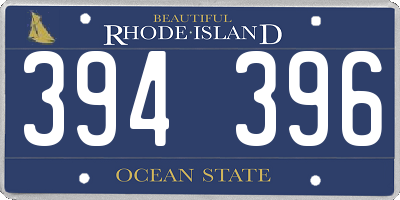 RI license plate 394396