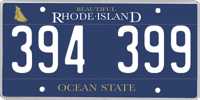 RI license plate 394399