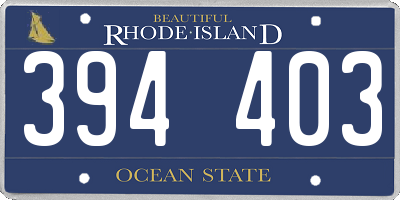 RI license plate 394403