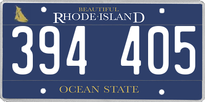 RI license plate 394405