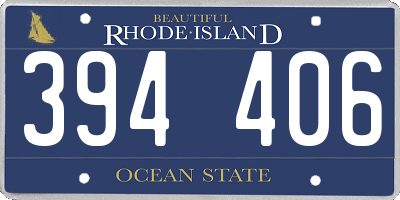 RI license plate 394406