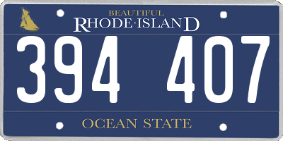 RI license plate 394407