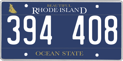 RI license plate 394408