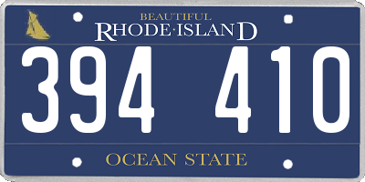 RI license plate 394410