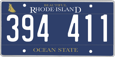 RI license plate 394411