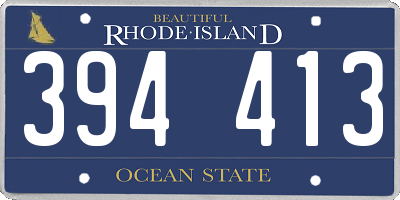 RI license plate 394413