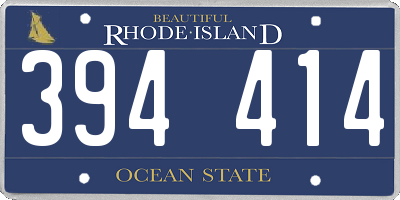 RI license plate 394414