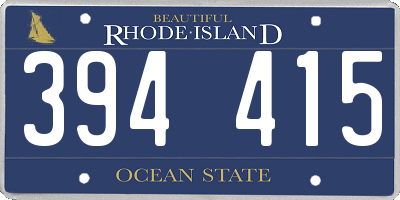 RI license plate 394415